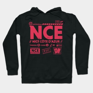 Vintage Nice Cote d'Azur NCE Airport Code Travel Day Retro Travel Tag France Hoodie